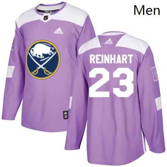 Mens Adidas Buffalo Sabres 23 Sam Reinhart Authentic Purple Fights Cancer Practice NHL Jersey